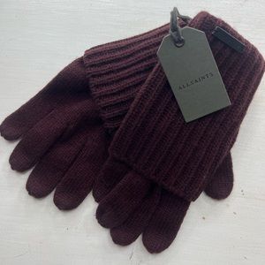 All Saints Knit Cuff Gloves NWT